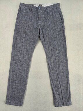 J. Crew 484 Slim Men's Plaid Pants 31x32 Navy Gray Stretch